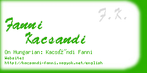 fanni kacsandi business card